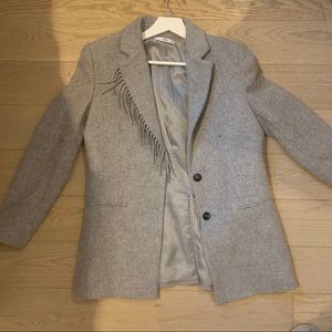 Gray Mango Fringe will blazer